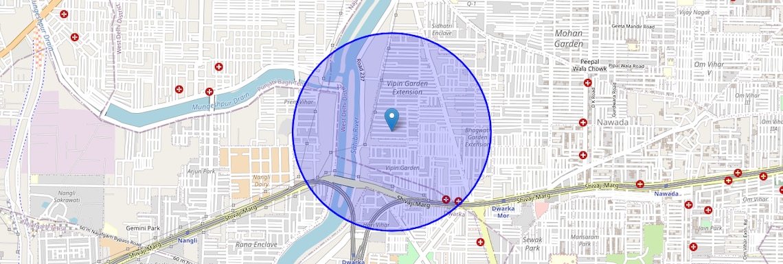 Location Map of Vipin Garden, Delhi