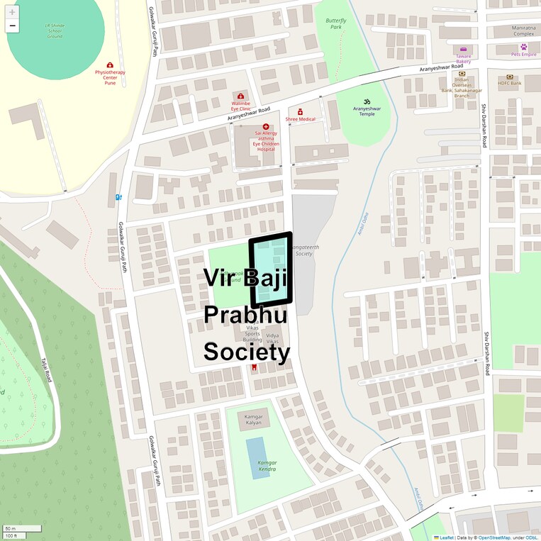 Location Map of Vir Baji Prabhu Society