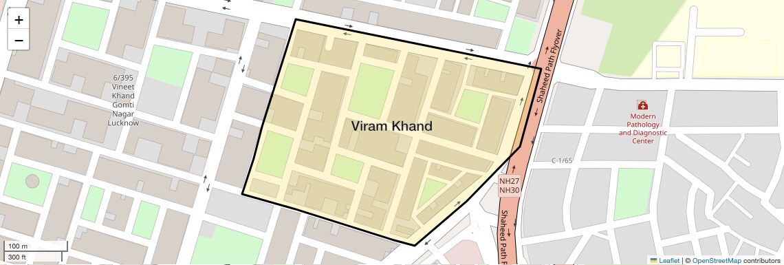 Location Map of Viram Khand, Lucknow