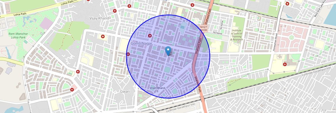 Location Map of Viram Khand, Lucknow