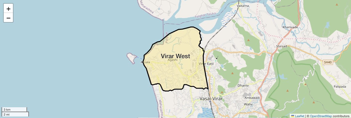 Location Map of Virar West, Palghar