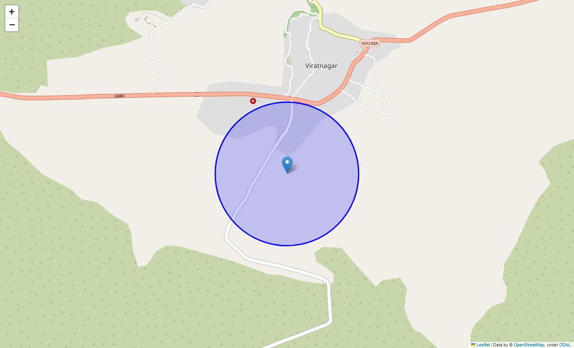 Location Map of Virat Nagar, Jaipur