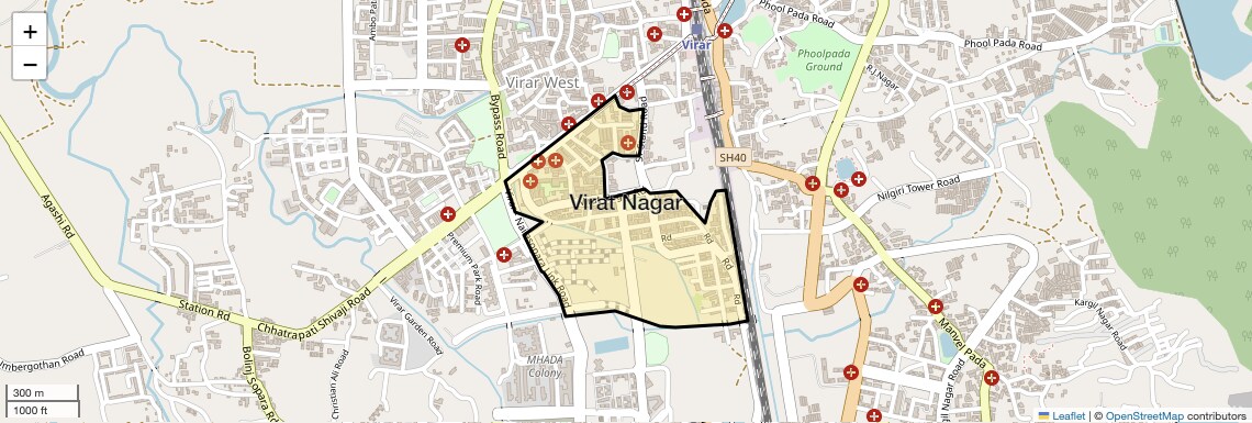 Location Map of Virat Nagar, Palghar