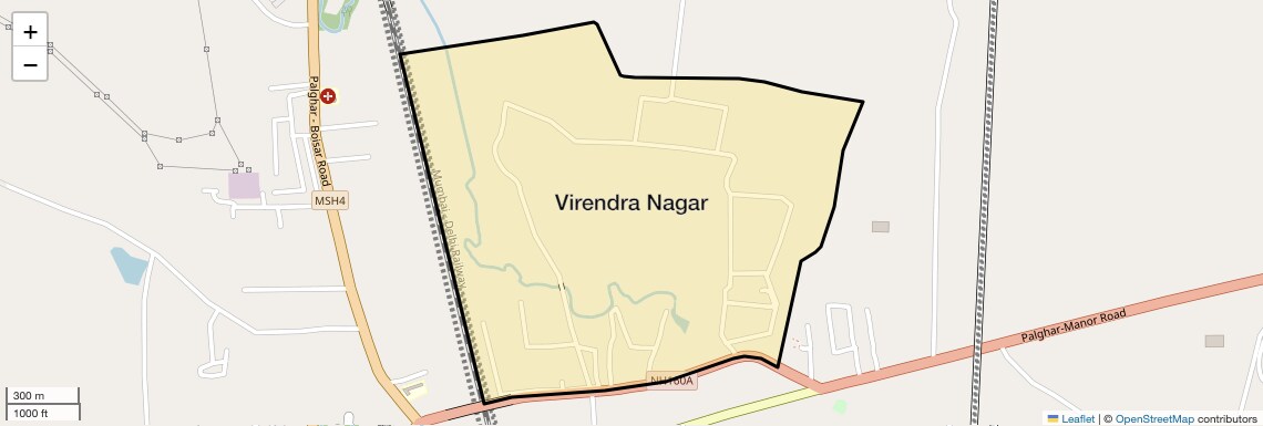 Location Map of Virendra Nagar, Palghar
