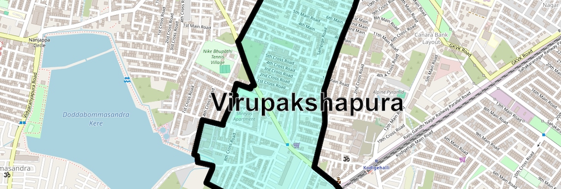 Location Map of Virupakshapura, Bangalore