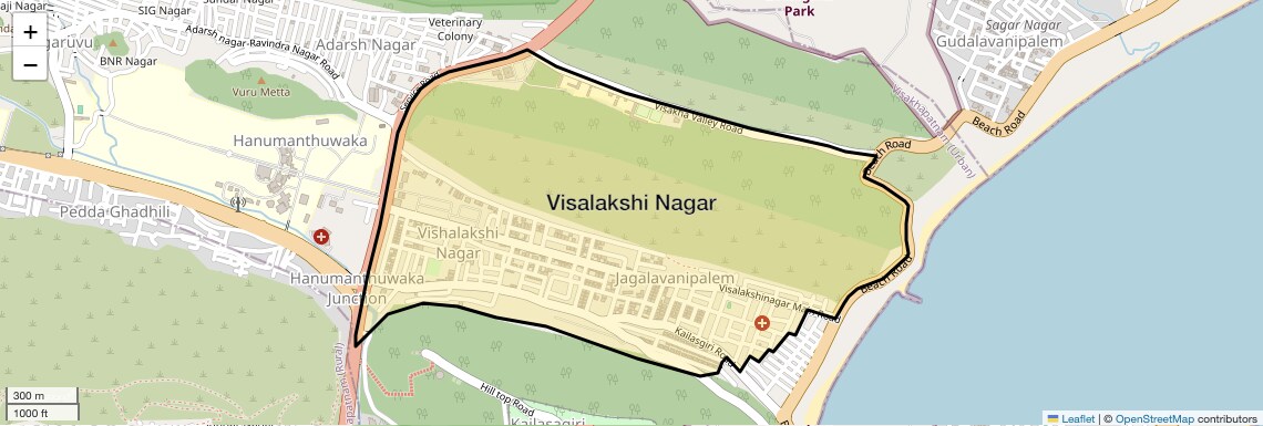 Location Map of Visalakshi Nagar, Vizag