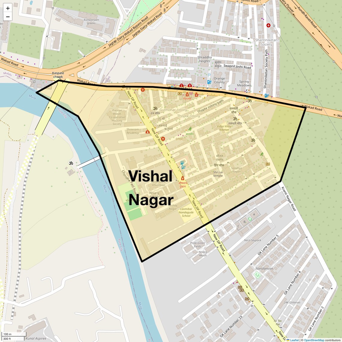 Location Map of Vishal Nagar, Pune