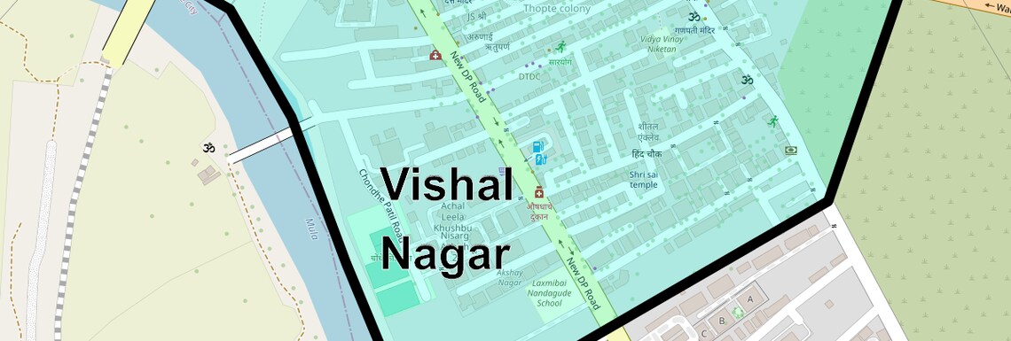 Location Map of Vishal Nagar, Pune