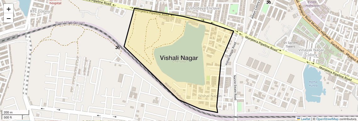 Location Map of Vishali Nagar, Hyderabad