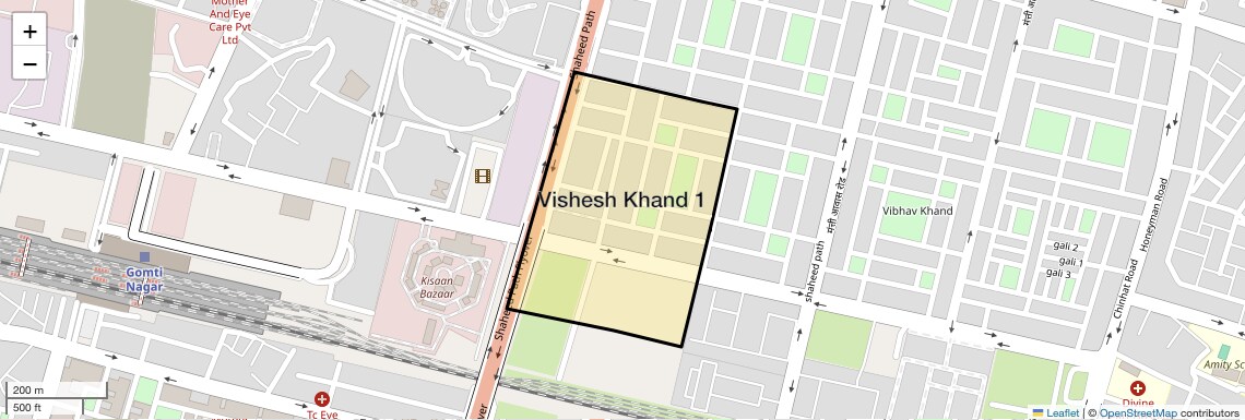 Location Map of Vishesh Khand 1, Lucknow