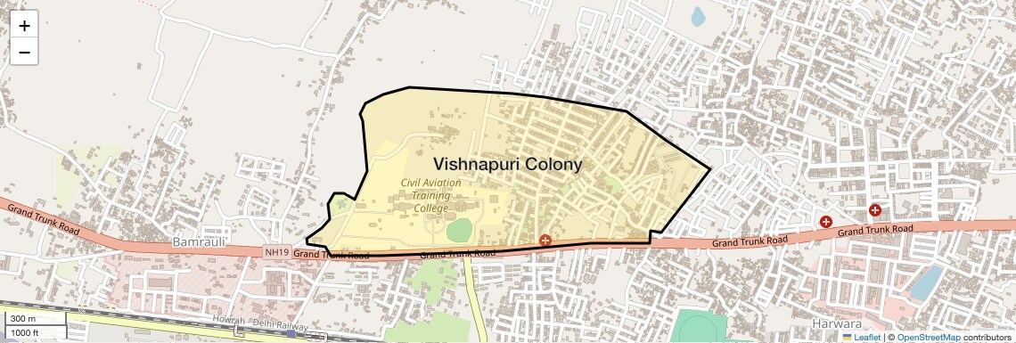 Location Map of Vishnapuri Colony, Allahabad