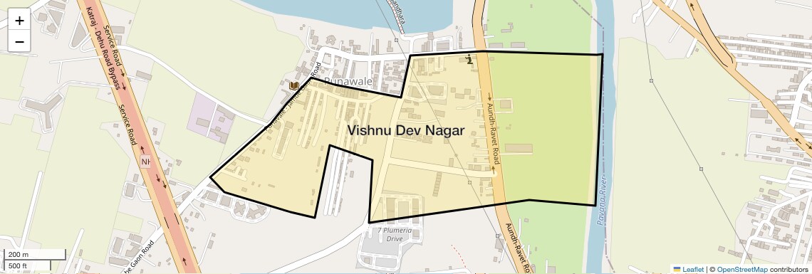 Location Map of Vishnu Dev Nagar, Pune