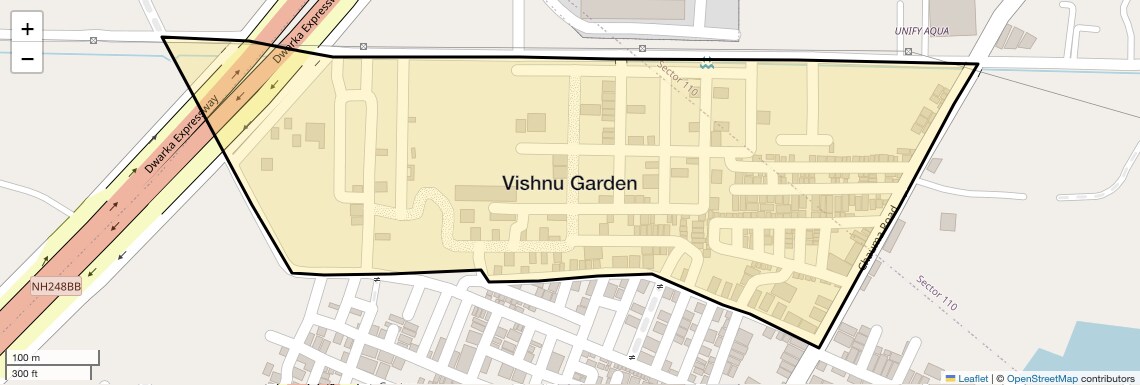 Location Map of Vishnu Garden, Gurgaon