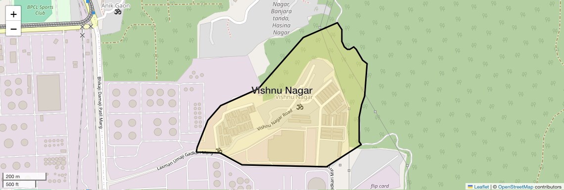 Location Map of Vishnu Nagar, Mumbai