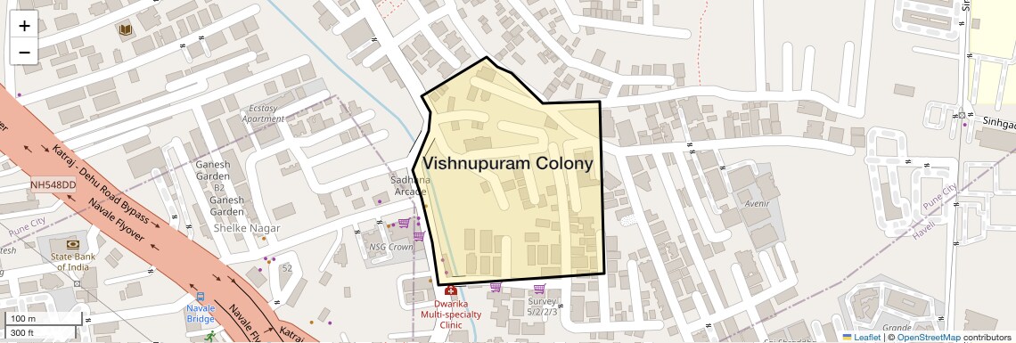 Location Map of Vishnupuram Colony, Pune