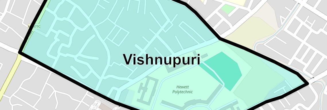 Location Map of Vishnupuri, Lucknow