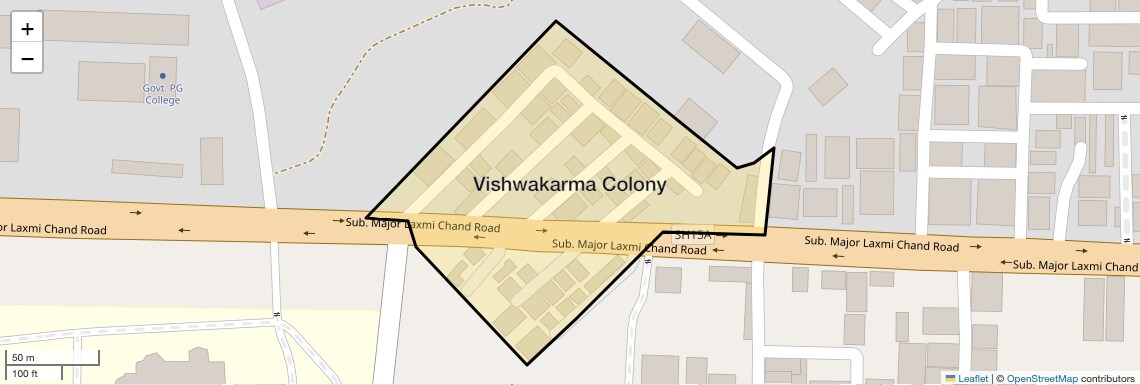 Location Map of Vishwakarma Colony, Gurgaon