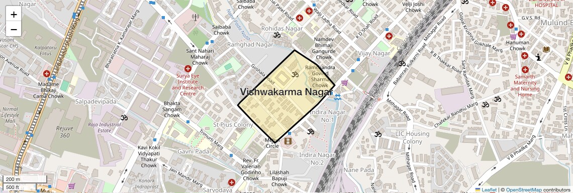 Location Map of Vishwakarma Nagar, Mumbai