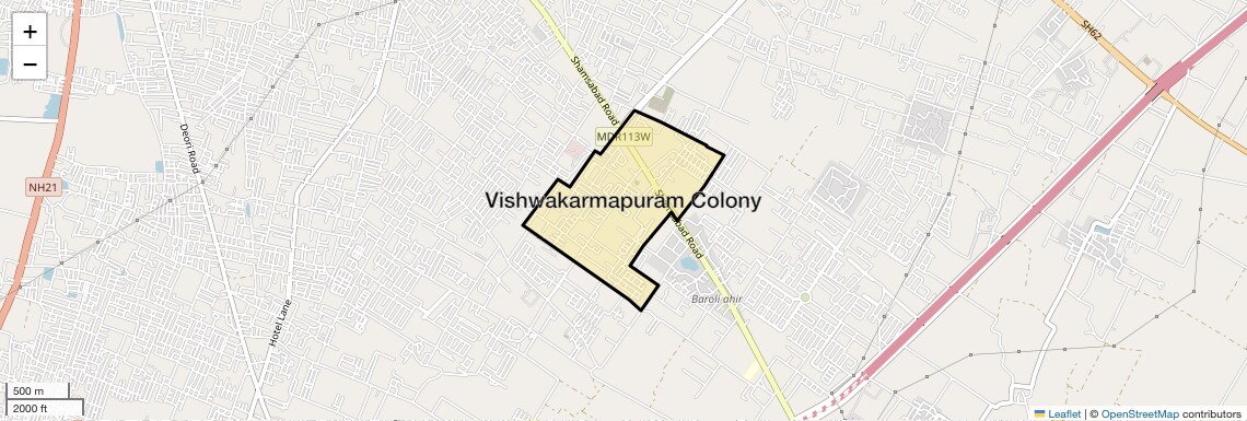 Location Map of Vishwakarmapuram Colony, Agra