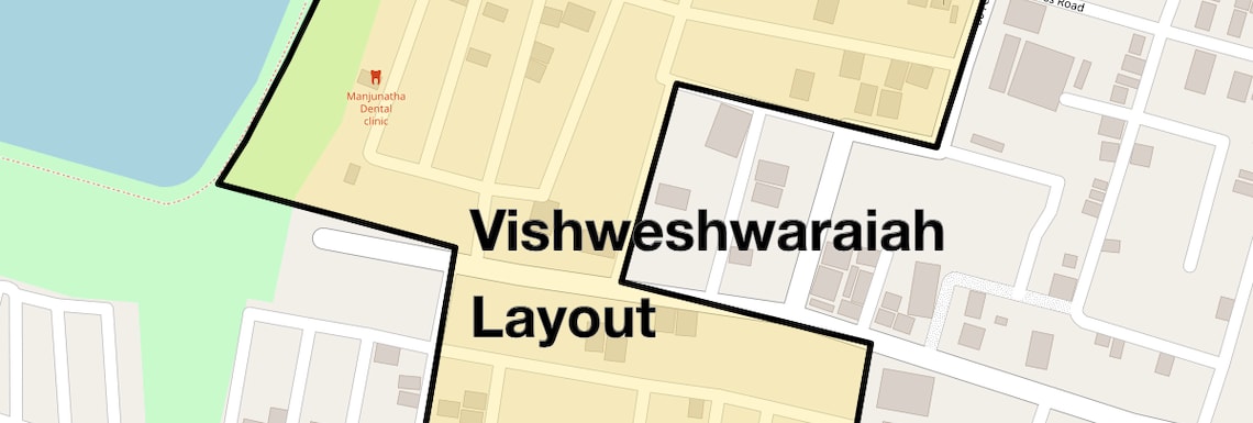 Location Map of Vishweshwaraiah Layout, Bangalore