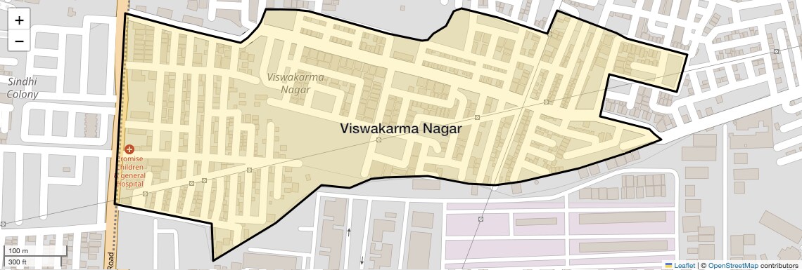 Location Map of Viswakarma Nagar, Bhopal