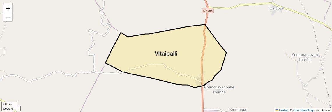 Location Map of Vitaipalli, Hyderabad