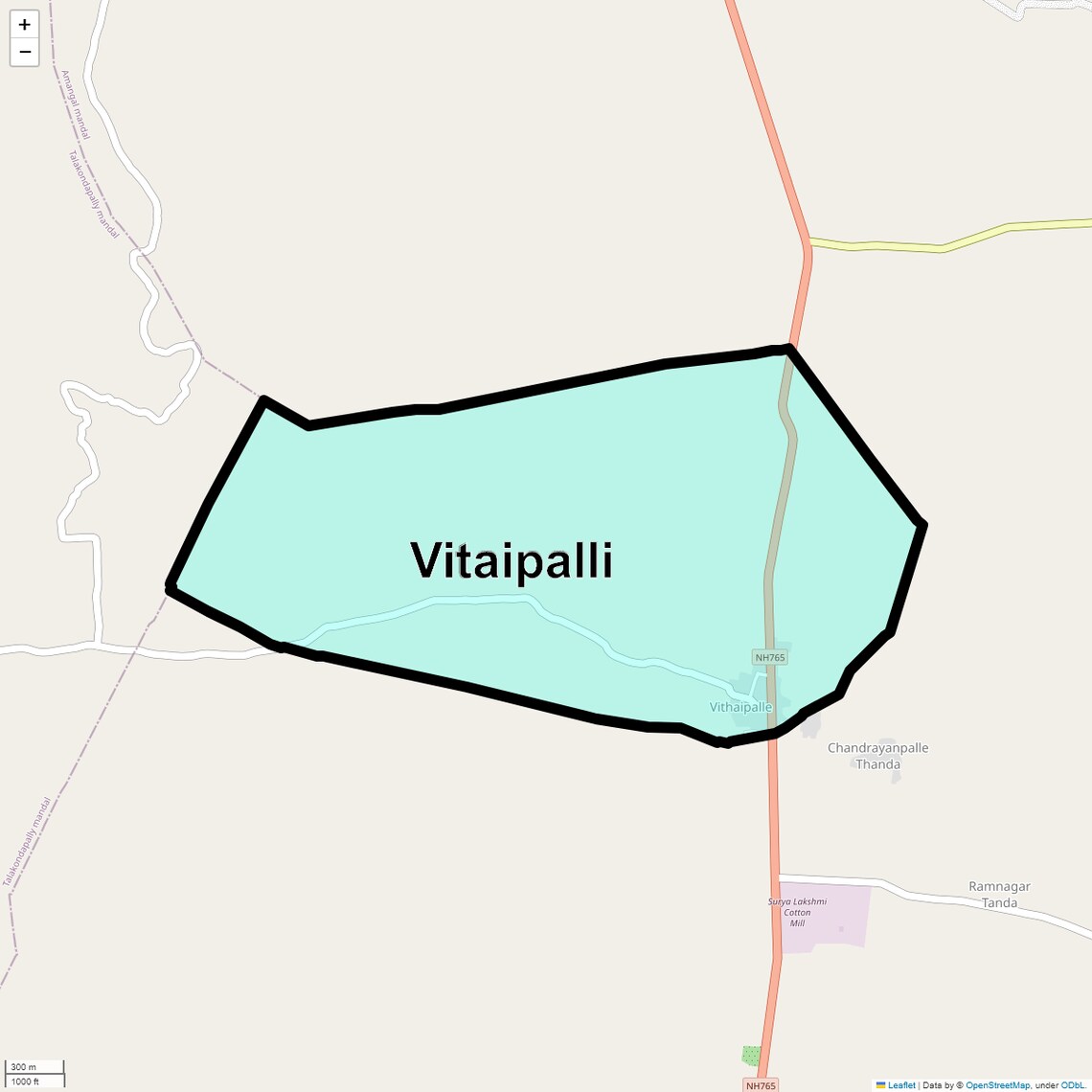 Location Map of Vitaipalli, Hyderabad
