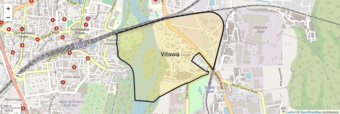 Location Map of Vitawa, Thane