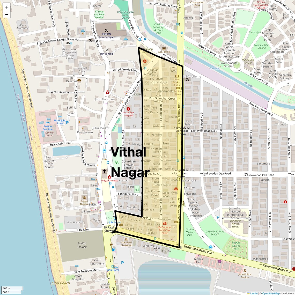Location Map of Vithal Nagar, Mumbai