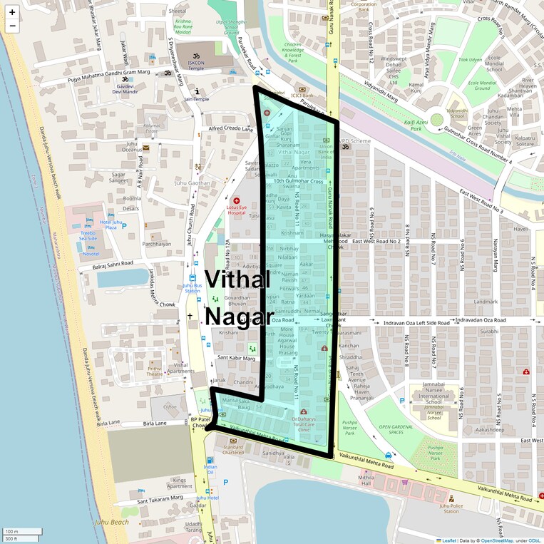 Location Map of Vithal Nagar