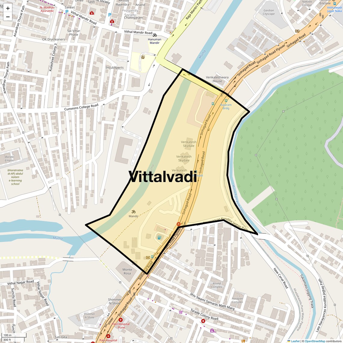 Location Map of Vittalvadi, Pune
