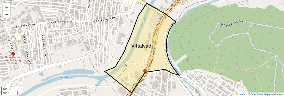 Location Map of Vittalvadi, Pune