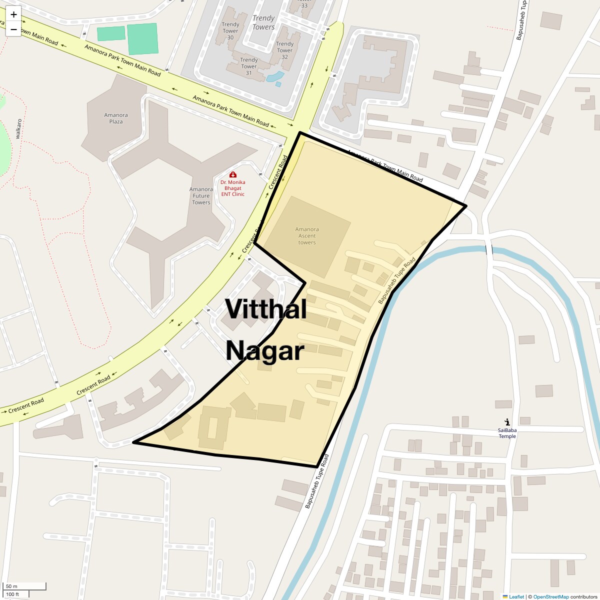 Location Map of Vitthal Nagar, Pune