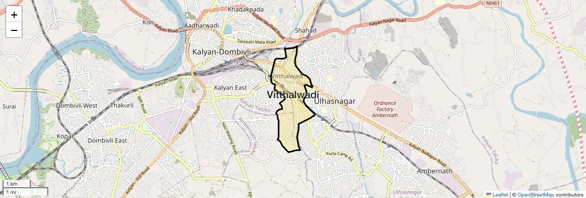 Location Map of Vitthalwadi, Thane