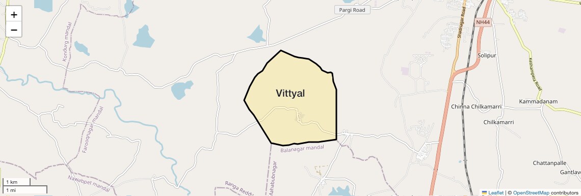 Location Map of Vittyal, Hyderabad