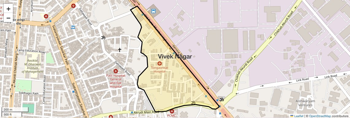 Location Map of Vivek Nagar, Pune
