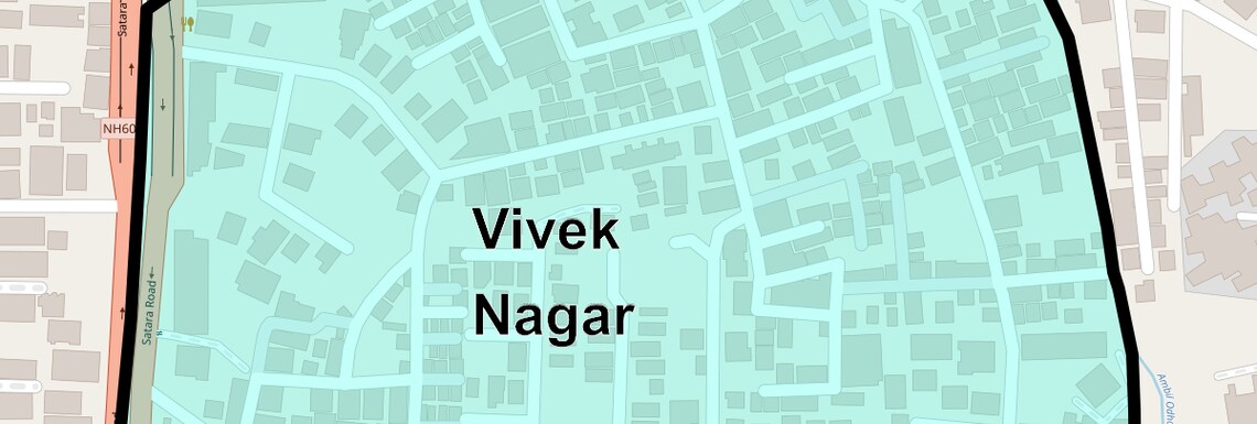 Location Map of Vivek Nagar, Pune