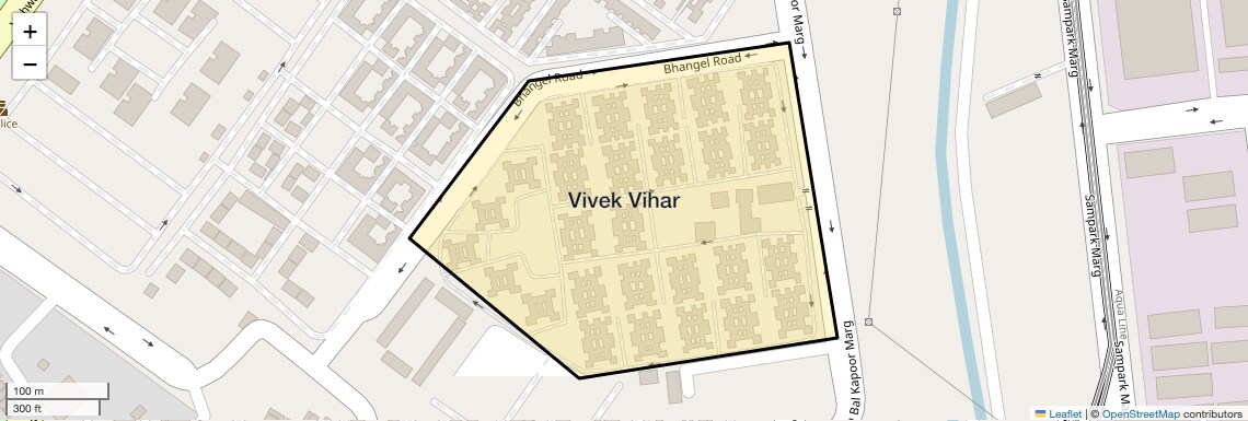 Location Map of Vivek Vihar, Noida