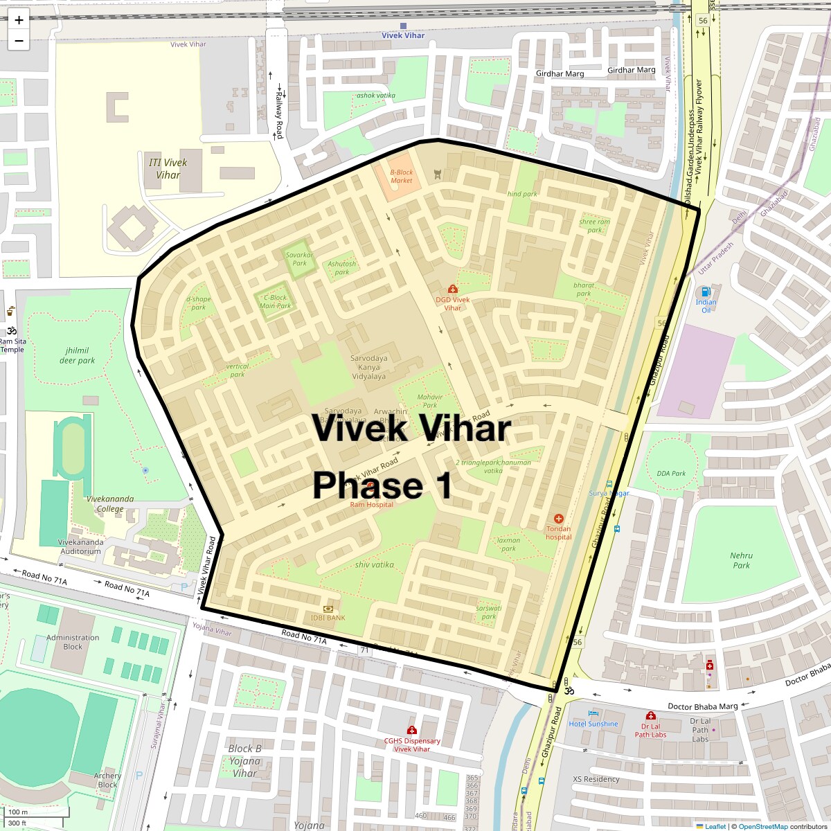 Check Time Travel of Vivek Vihar Phase 1, Delhi