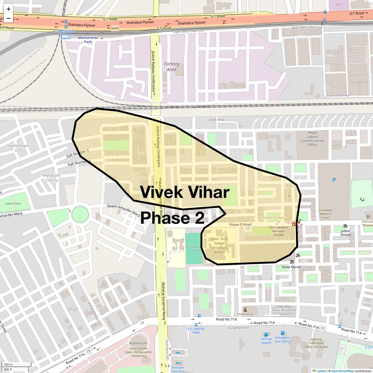 Check Time Travel of Vivek Vihar Phase 2, Delhi