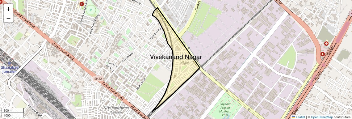 Location Map of Vivekanand Nagar, Ghaziabad