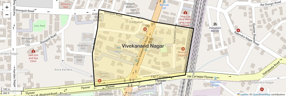 Location Map of Vivekanand Nagar, Mumbai
