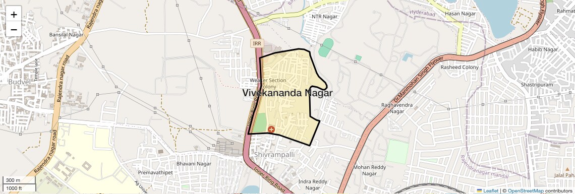 Location Map of Vivekananda Nagar, Hyderabad