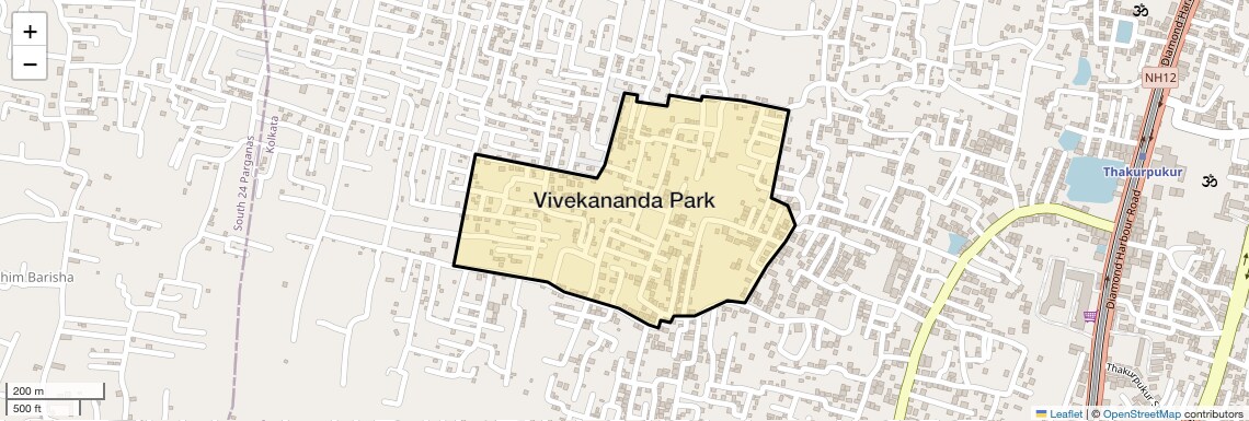 Location Map of Vivekananda Park, Kolkata