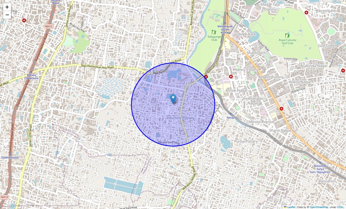 Location Map of Vivekananda Park, Kolkata