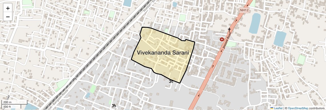 Location Map of Vivekananda Sarani, Kolkata