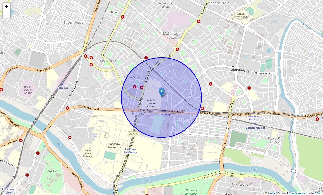Location Map of Vivekanandapuri, Lucknow