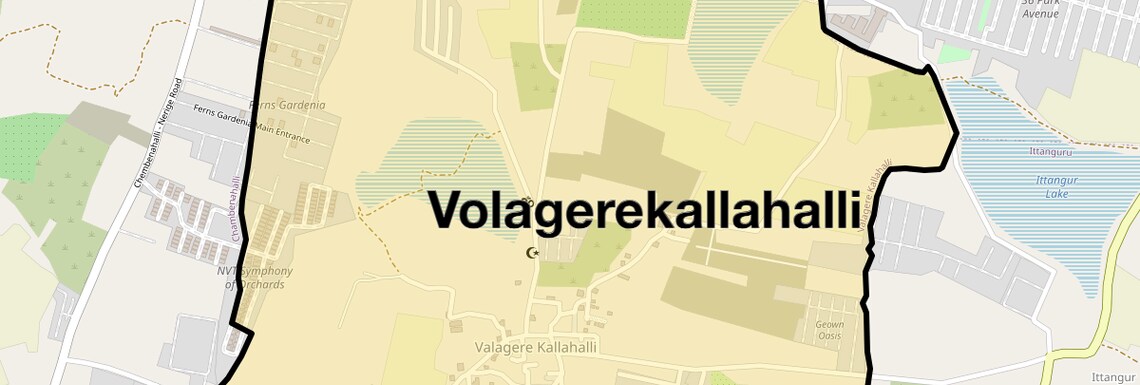 Location Map of Volagerekallahalli, Bangalore