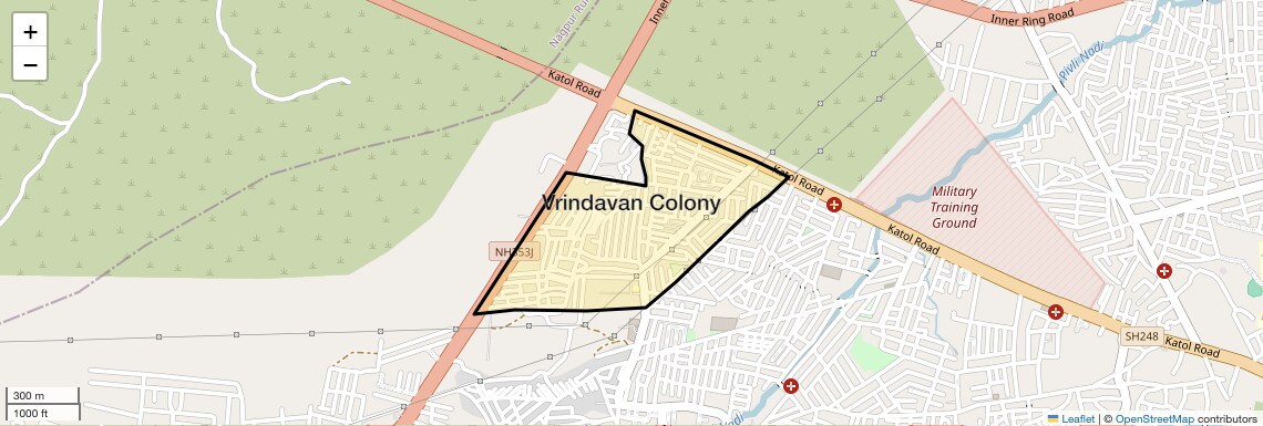 Location Map of Vrindavan Colony, Nagpur