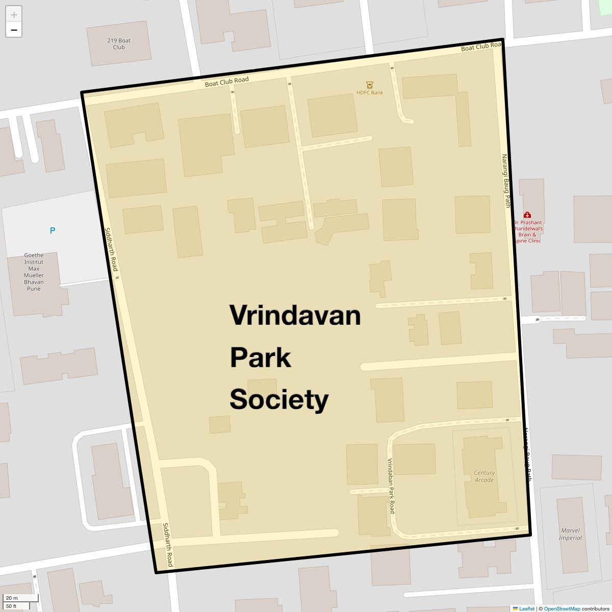 Location Map of Vrindavan Park Society, Pune